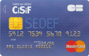 Carte de crédit CiSiF SEDEF MASTERCARD